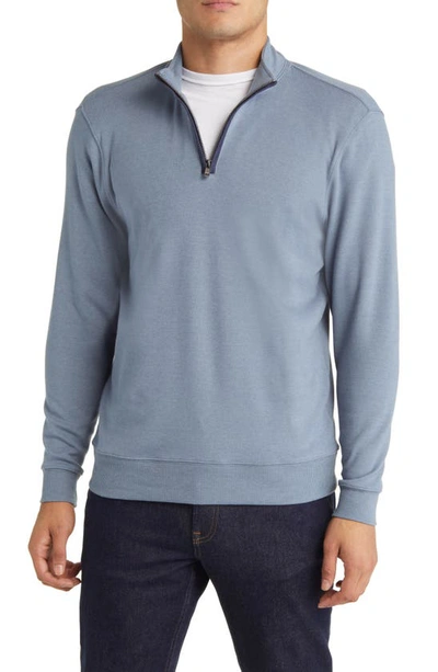 The Normal Brand Puremeso Weekend Quarter Zip Top In Mineral Blue