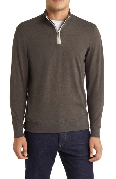 The Normal Brand Puremeso Weekend Quarter Zip Pullover In Charcoal In Grey