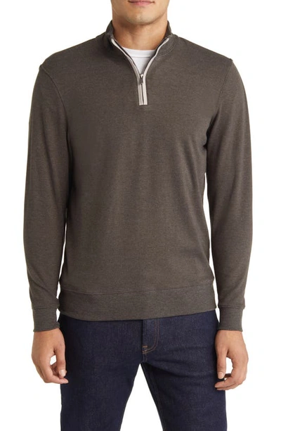 The Normal Brand Puremeso Weekend Quarter Zip Pullover In Charcoal