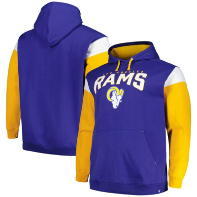 Profile Royal Los Angeles Rams Big & Tall Trench Battle Pullover Hoodie