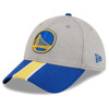 Shop New Era Gray/royal Golden State Warriors Striped 39thirty Flex Hat