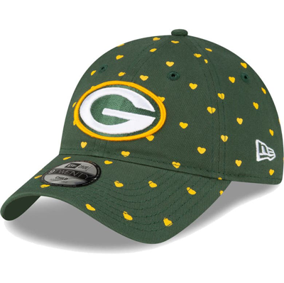 New Era Kids' Girls Preschool  Green Green Bay Packers Hearts 9twenty Adjustable Hat