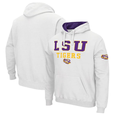 Colosseum White Lsu Tigers Sunrise Pullover Hoodie