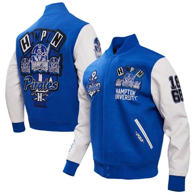 PRO STANDARD PRO STANDARD ROYAL HAMPTON PIRATES HOMECOMING VARSITY FULL-SNAP JACKET