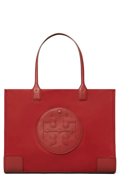 Tory Burch Ella Nylon Tote In Burgundy