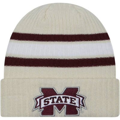 New Era Cream Mississippi State Bulldogs Vintage Cuffed Knit Hat