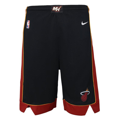 Nike Kids' Youth  Black Miami Heat Icon Edition Mesh Performance Swingman Shorts