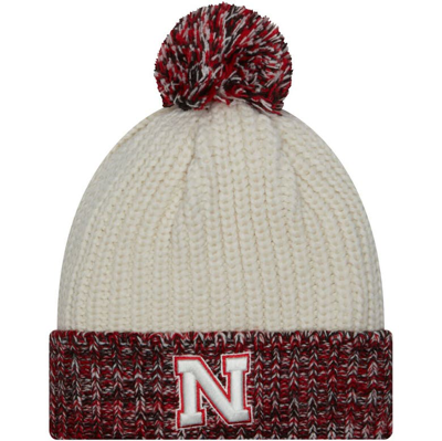 New Era Cream Nebraska Huskers Fresh Cuffed Knit Hat With Pom