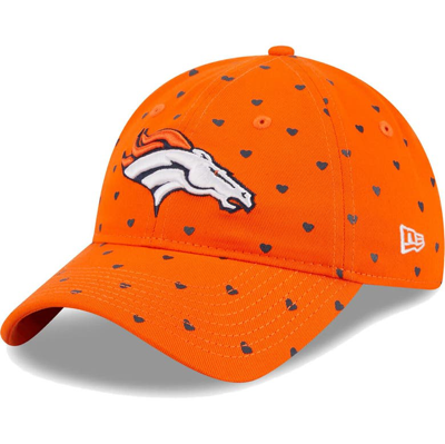 New Era Kids' Girls Youth   Orange Denver Broncos Hearts 9twenty Adjustable Hat