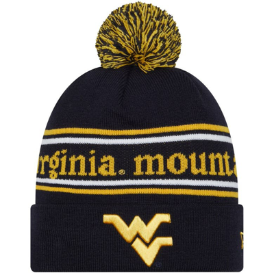New Era Navy West Virginia Mountaineers Marquee Cuffed Knit Hat With Pom