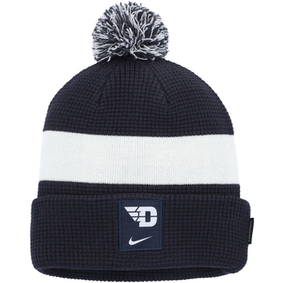 Nike Navy Dayton Flyers Sideline Team Cuffed Knit Hat With Pom
