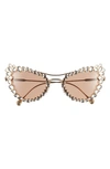 Swarovski 56mm Cat Eye Sunglasses In Lite Brown