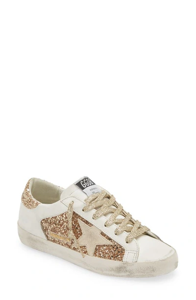 Golden Goose Super-star Low Top Sneaker In Gold/ White