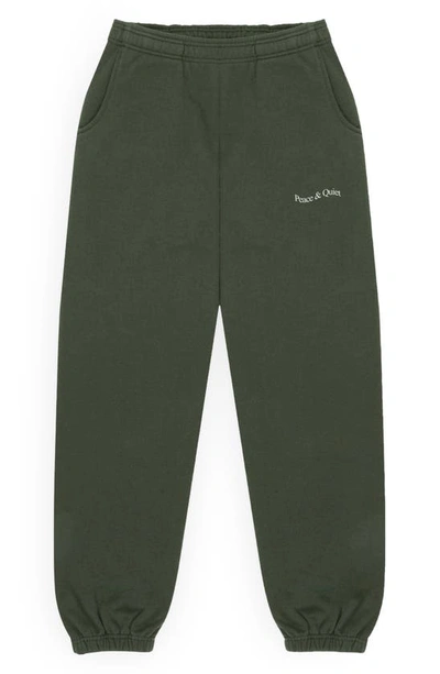 Museum Of Peace And Quiet Wordmark Sweatpants In Olive