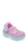 Crocs X Aespa Stomp Faux Fur Lined Clog In Pink Multi