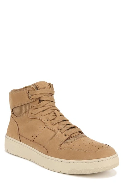 Vince Men's Mason Tonal Leather High-top Sneakers In Brown