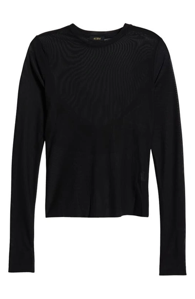 Afrm Colton Long Sleeve Knit Top In Noir