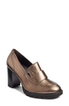 Paul Green Nina Loafer Pump In Grunge Metallic Leather