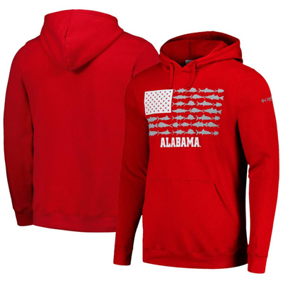 Columbia Crimson Alabama Crimson Tide Pfg Fish Flag Ii Pullover Hoodie