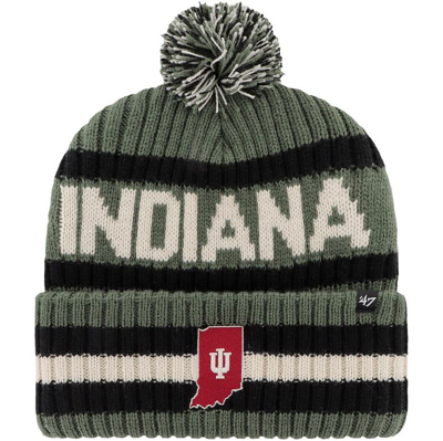 47 ' Green Indiana Hoosiers Oht Military Appreciation Bering Cuffed Knit Hat With Pom