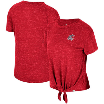 Colosseum Crimson Washington State Cougars Finalists Tie-front T-shirt