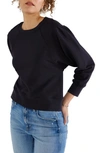 Etica Dani Pleat Shoulder Sweatshirt In Black