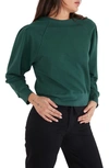 Etica Dani Pleat Shoulder Sweatshirt In Green
