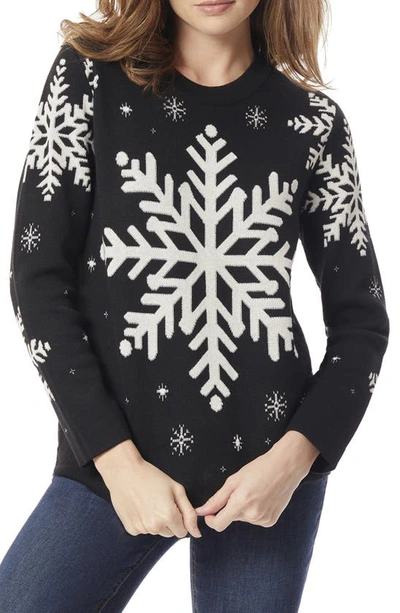 Jones New York Snowflake Sweater In Black