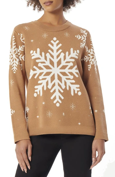 Jones New York Holiday Snowflake Crewneck Sweater In Multi