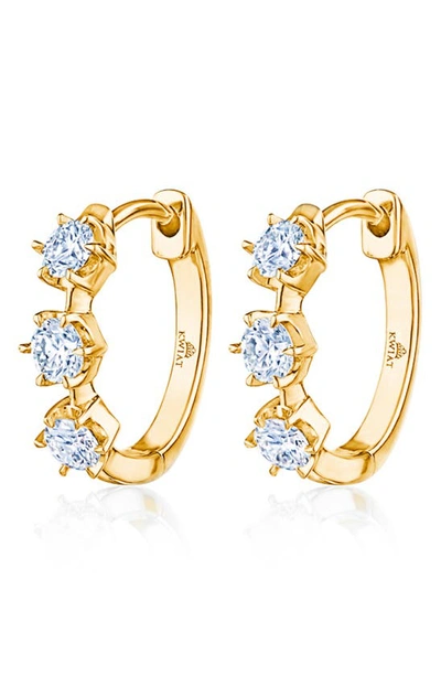 Kwiat Starry Night Diamond Huggie Hoop Earrings In Gold
