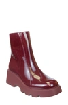 Naked Feet Xenus Lug Bootie In Deep Red