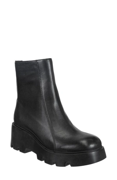 Naked Feet Xenus Lug Bootie In Black Leather