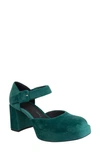 Naked Feet Estonia Platform Mary Jane Pump In Green