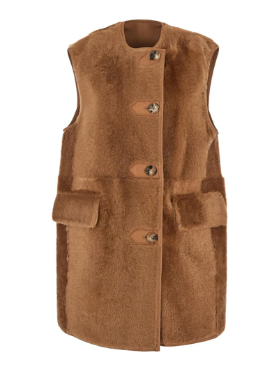 Max Mara Aries Coat In Brown