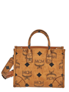 Mcm Munchen Maxi Mn V1 Small Tote Bag In Brown