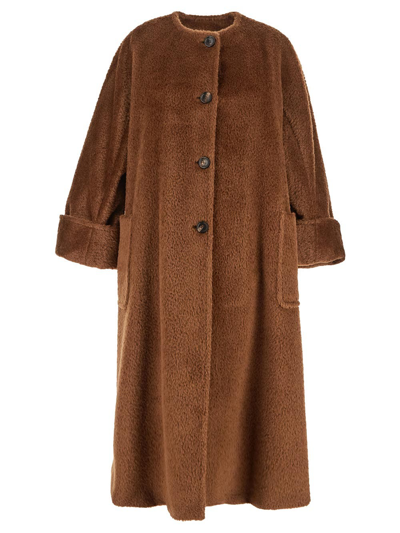 Max Mara Single Breasted Coat In Brown