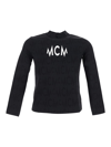 Mcm Logo Printed Long Sleeved T-shirt In Black