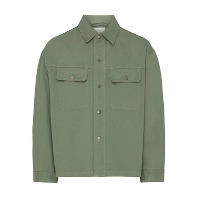 Lemaire Green Button Denim Jacket In Hedge_green