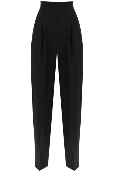 Alexander Wang Wool Trousers With Elastic Waistband In Black