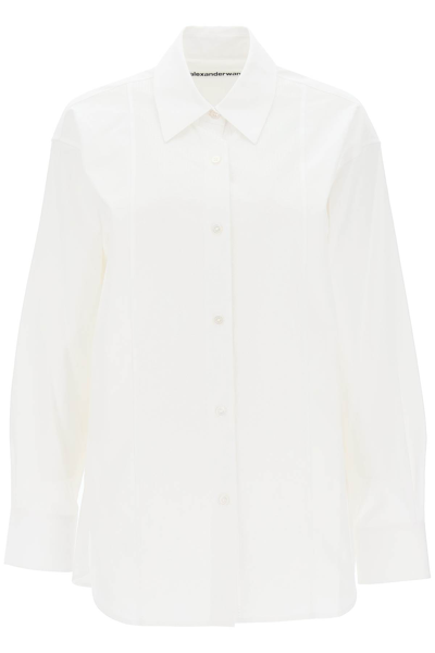 Alexander Wang Oversized Poplin Shirt In White