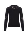 ERMANNO SCERVINO BLACK SWEATER WITH LACE