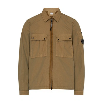 C.p. Company Flatt Nylon Hooded Jacket In Butternut