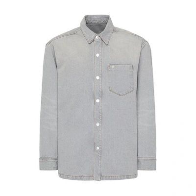 Ami Alexandre Mattiussi Denim Overshirt In Vintage_grey