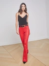 L Agence Marty Coated Jean In Tango Red Coated