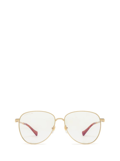 Gucci Eyewear Aviator Frame Sunglasses In Gold