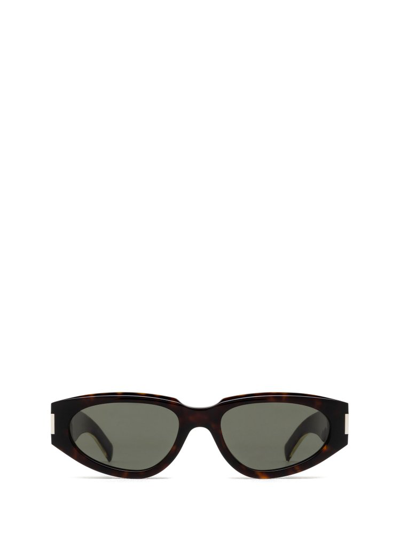 Saint Laurent Eyewear Rectangle Frame Sunglasses In Brown