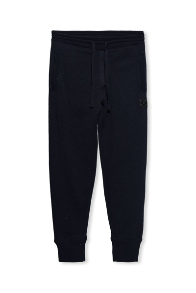 Dolce & Gabbana Knitted Jogging Trousers In Black