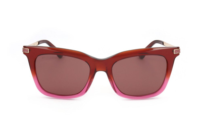 Jimmy Choo Eyewear Rectangle Frame Sunglasses In Red