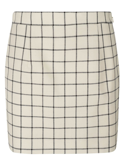 Marni Grid-pattern Fitted Skirt In White