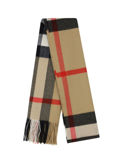 Burberry House Checked Fringed Scarf In Multi